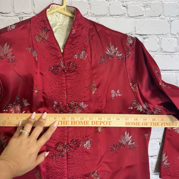 VTG PEONY BRAND Shanghai China Silk Jacket Blazer Asian Kimono Reversible Sz MED - Picture 7 of 14